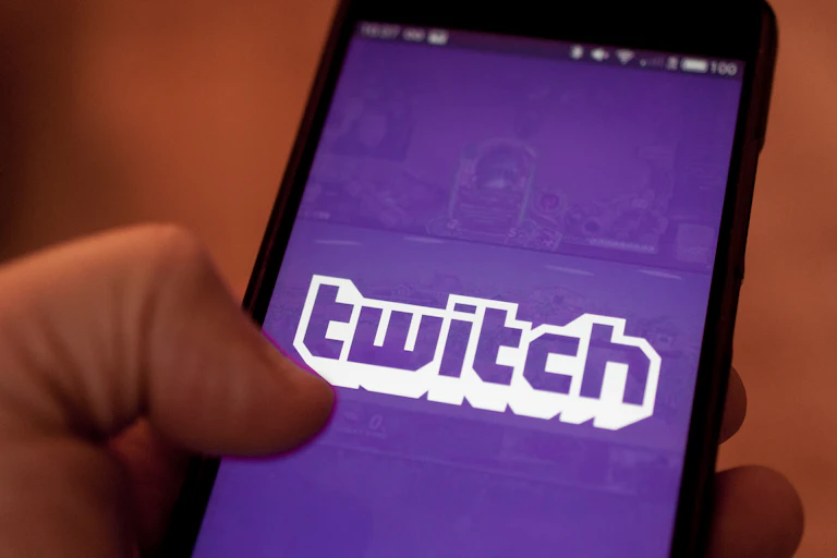 Twitch logo on smartphone screen