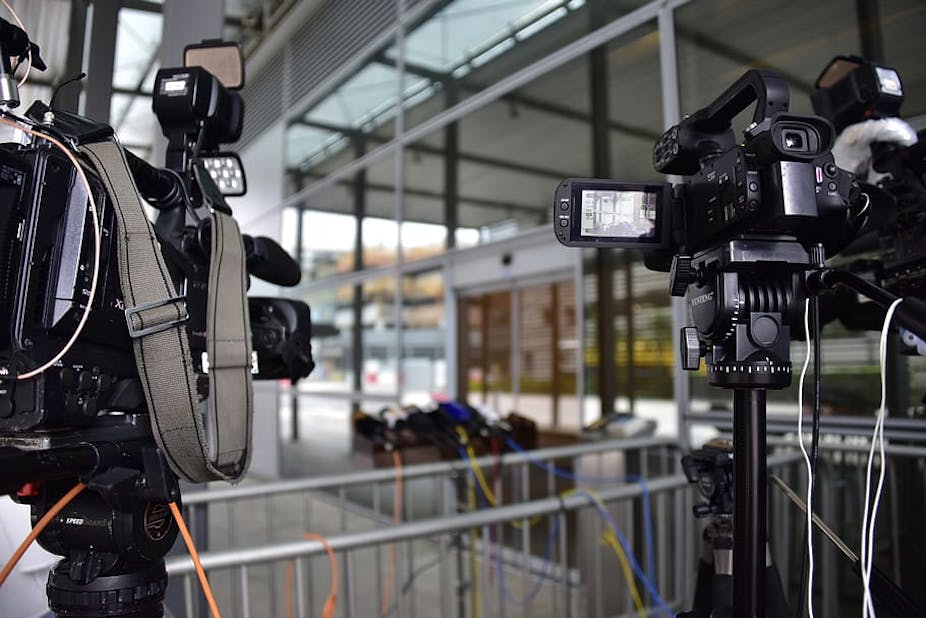 Cameras positioned at media zone