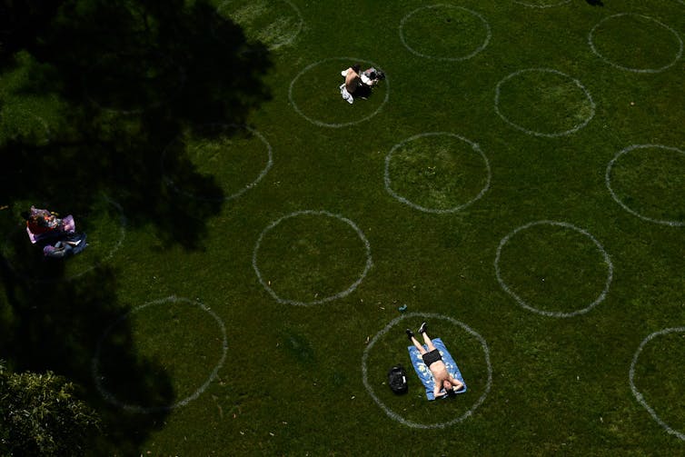 Man sun baking on his own