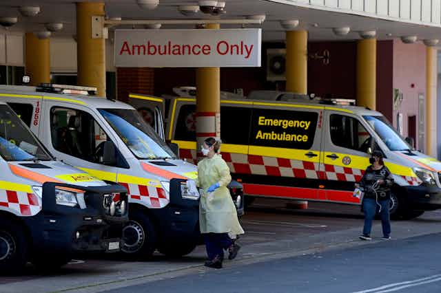 ambulances outside hospital