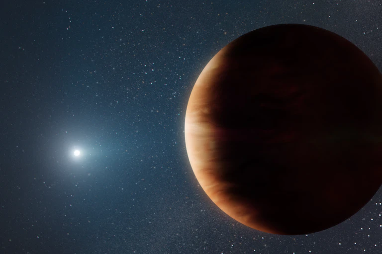 Artist's impression of a Jupiter-like planet surviving the death of its star.