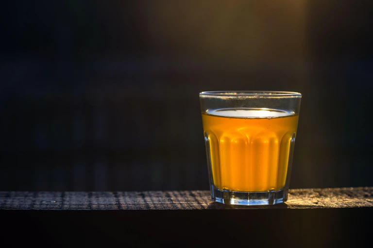 Small glass of beer