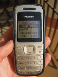 Holding a feature mobile phone