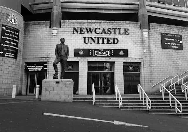 Entrance to Newcastle United's stadium.