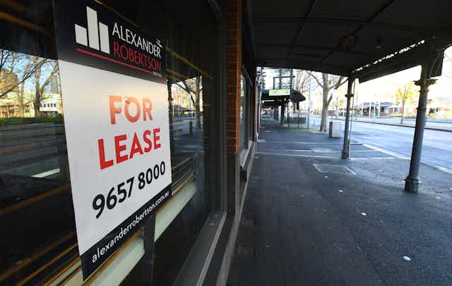 For lease sign in Carlton Melbourne