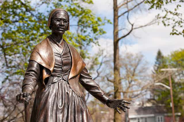 A statue in Florence Massachusetts of escaped slave and abolitionist and women's rights campaigner Sojourner Truth.