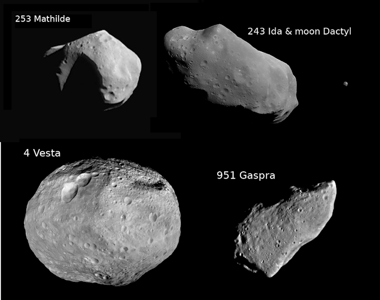 Images of asteroids.