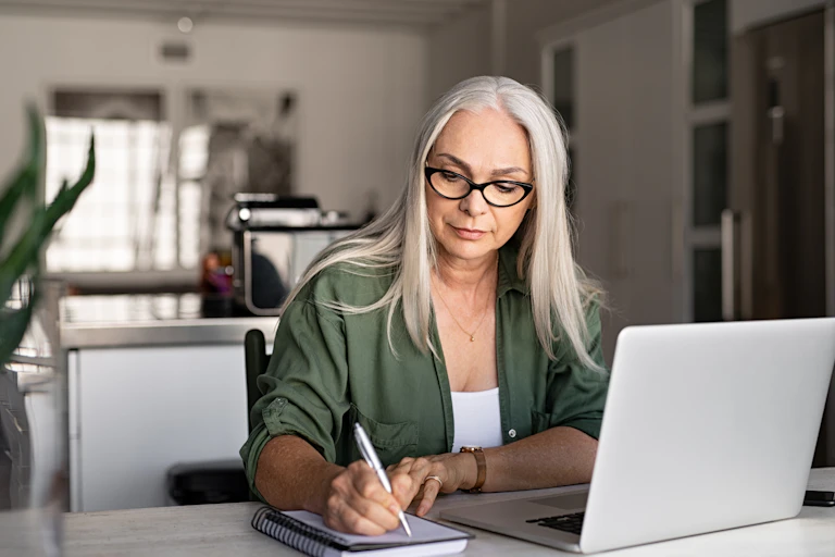 A woman working on a computer