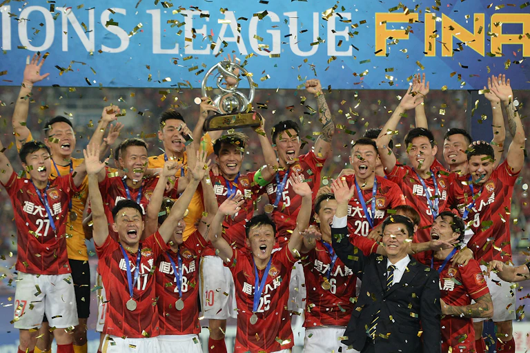 Guanghzou Evergrande players celebrating