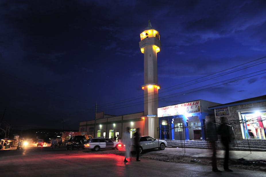 Hargeisa city in Somaliland by night