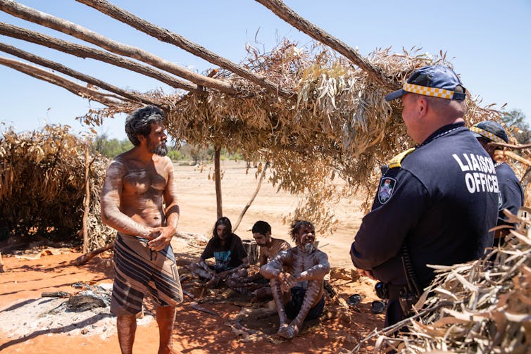 Wangan and Jagalingou Traditional Owners maintaining presence at the Carmichael mine in central Queensland.