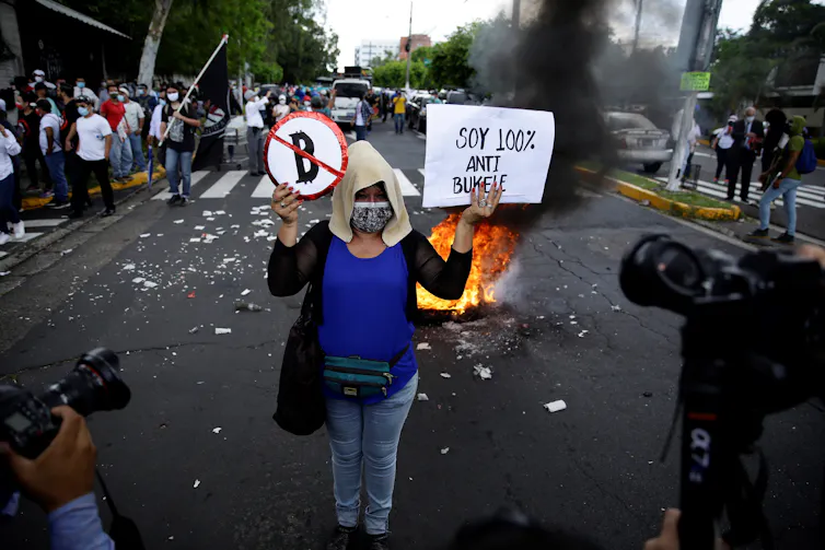 Salvadorans protest against Bitcoin in September after El Salvador became the world's first nation to make the cryptocurrency legal tender, obliging businesses to accept it for payments.