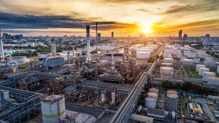 Aerial view of a chemical plant.