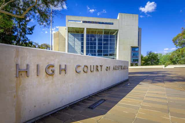 Outside view of the High Court of Australia in Canberra.