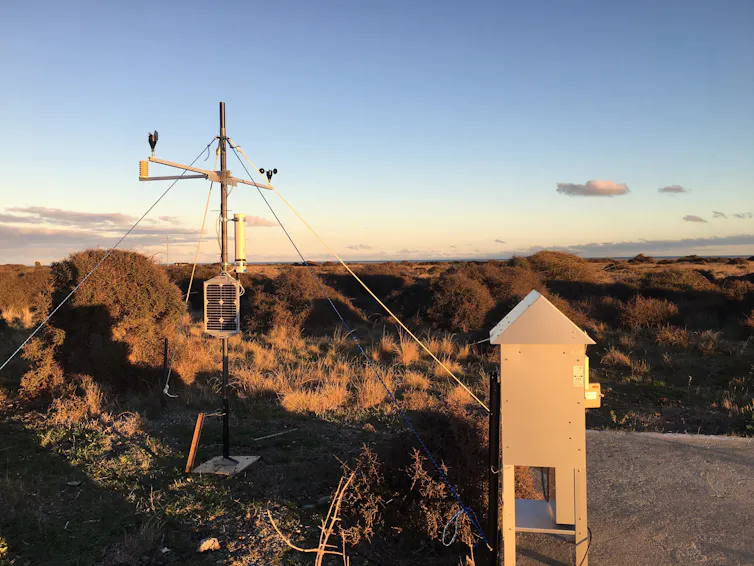 A sampling site to record microplastic fallout.