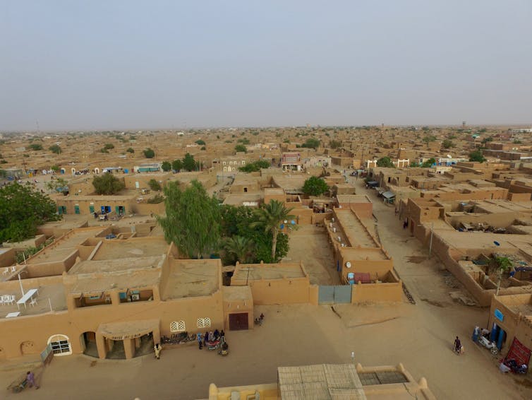 Arial view of the desert city of Agadez.