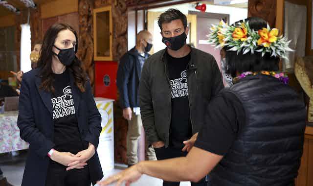 Prime Minister Jacinda Ardern during a mass vaccination event.