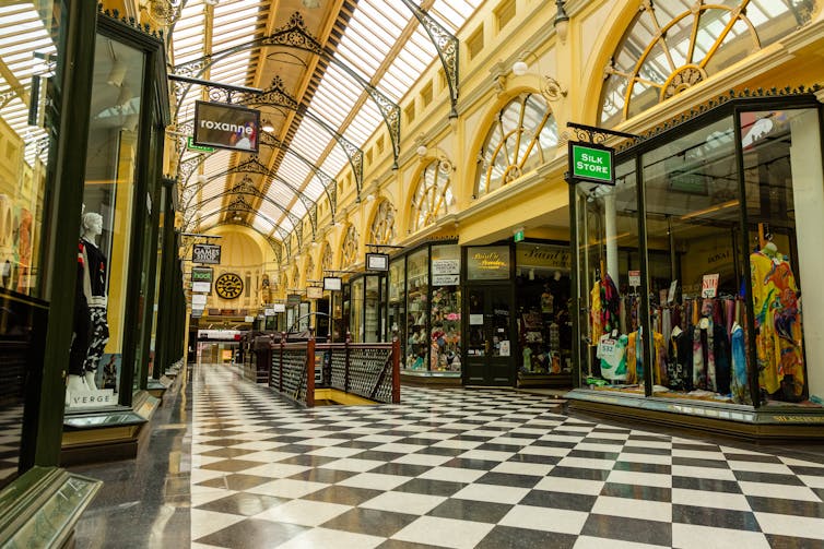 empty arcade in Melbourne's CBD