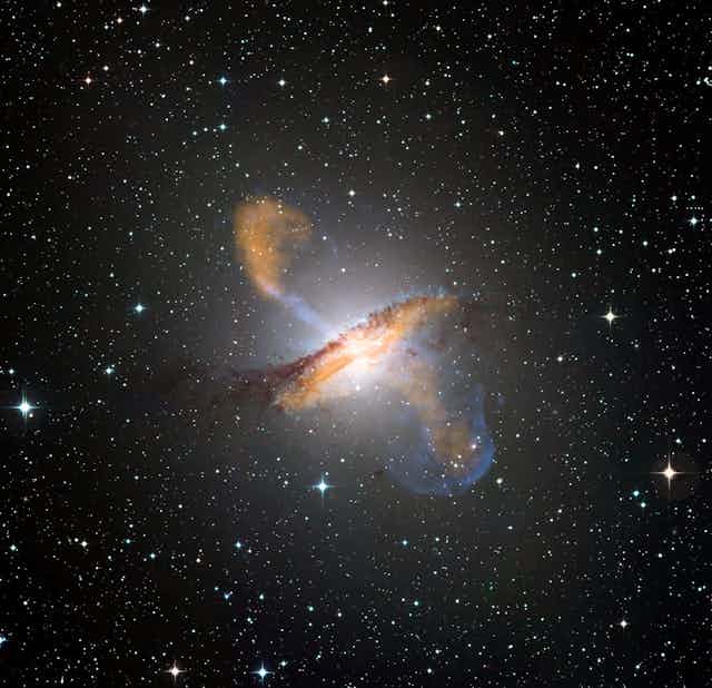 Radio jets emitted by the active black hole at the centre of Centaurus A