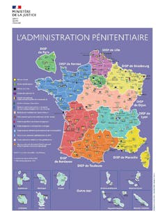 Carte des structures pénitentiaires en France