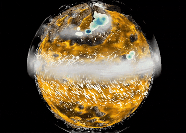 Spinning simulation of the sci-fi desert planet Arrakis