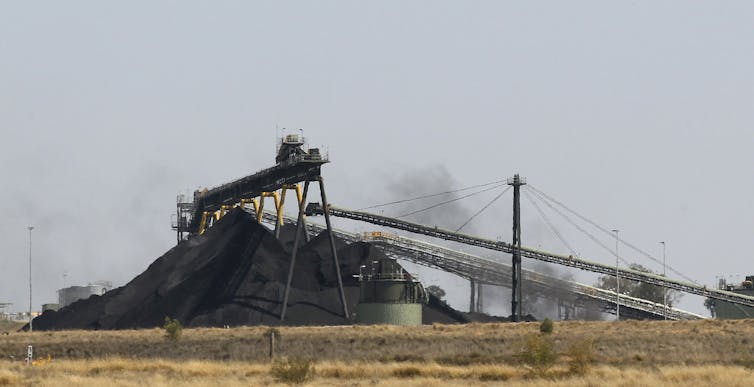 pile of coal and machinery