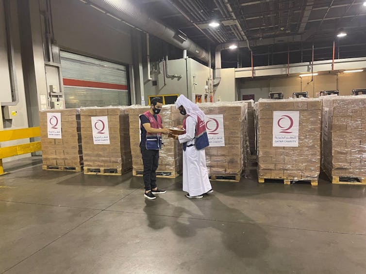 Boxes of aid from Qatar arrive in Afghanistan