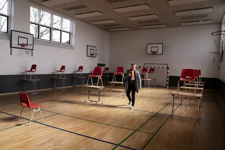 The headteacher of a primary school in Gladsaxe, Denmark prepares to reopen after the April 2020 lockdown