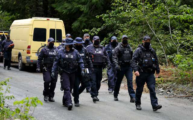 Intense police surveillance for Indigenous land defenders contrasts with a laissez-faire stance for anti-vax protesters