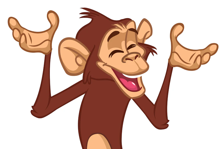 Un singe qui rit.