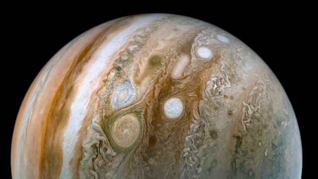 Image of Jupiter's belts, zones, and vortices.