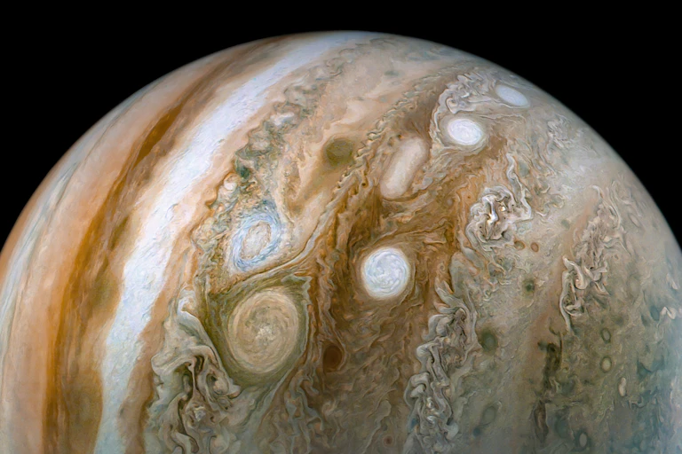 Image of Jupiter's belts, zones, and vortices.