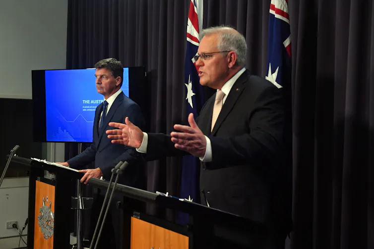 Scott Morrison and Angus Taylor