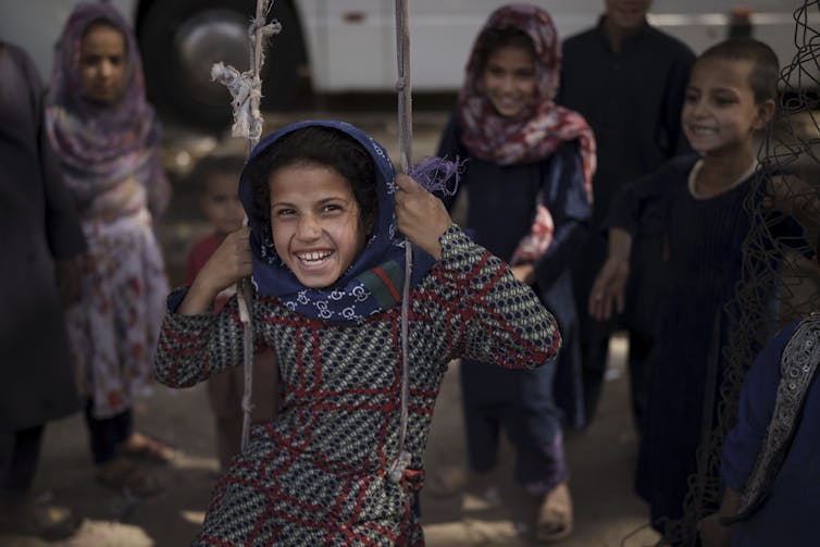 Afghan children at an internally displaced people camp.