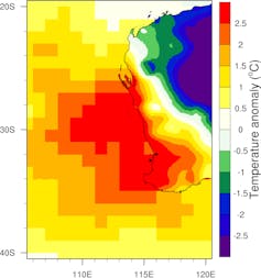 Marine heatwave map