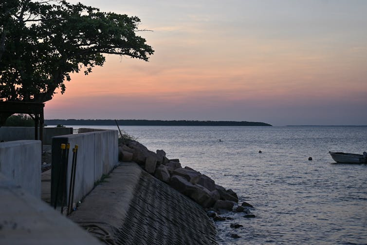 A sea wall on Boigu Island in the Torres Strait.