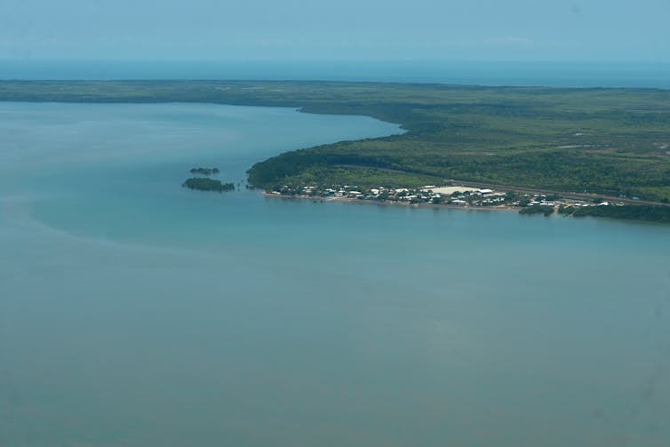 An aerial view of Boigu island.