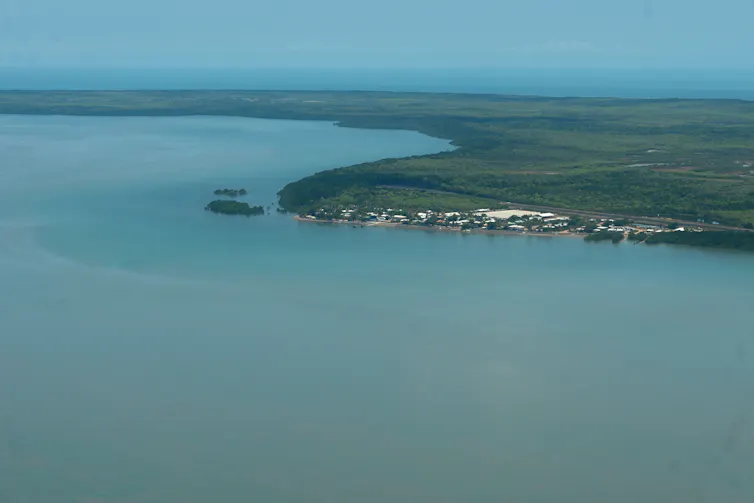 An aerial view of Boigu island.