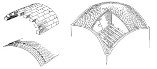 Pencil drawings of different arches.