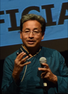 A picture of the man who invented the ice stupa, Sonam Wangchuk