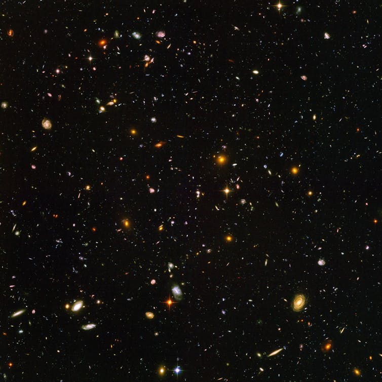 A picture of thousands of galaxies.