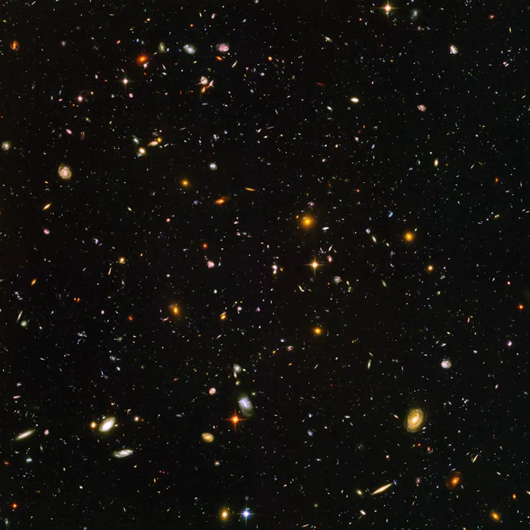 A picture of thousands of galaxies.