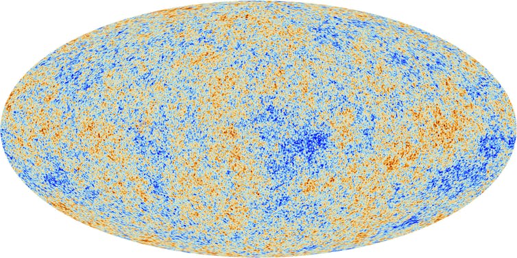 If sterile neutrinos exist, they should have left traces in the cosmic microwave background, a faint afterglow of radiation from the dawn of the Universe that pervades the sky. ESA / Planck Collaboration