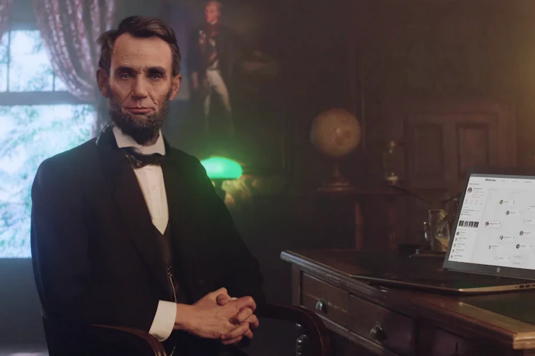 Abraham Lincoln in a suit.