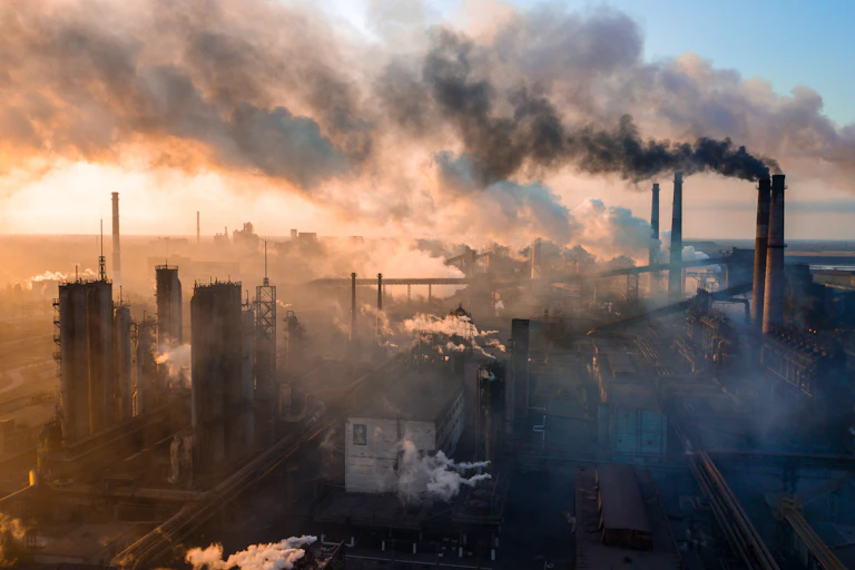 industrial smog scene