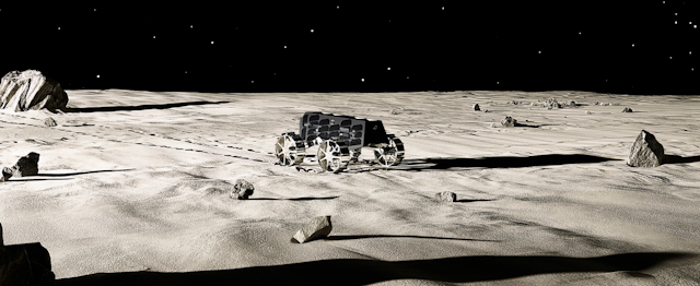 Illustration of rover on the Moon