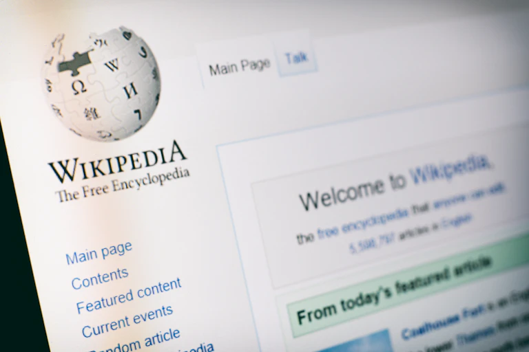 Screenshot of Wikipedia page
