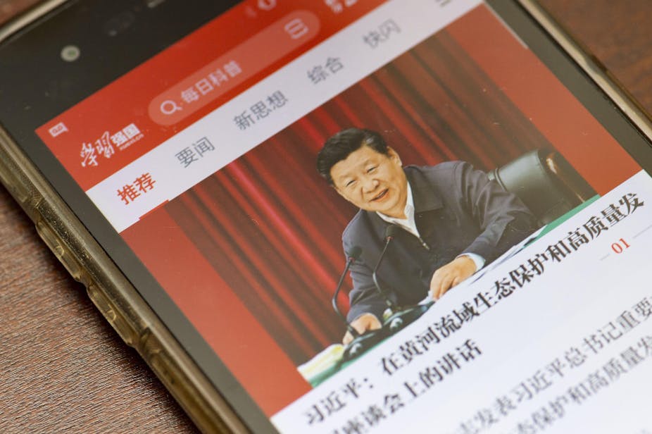 Phone app showing Xi Jinping
