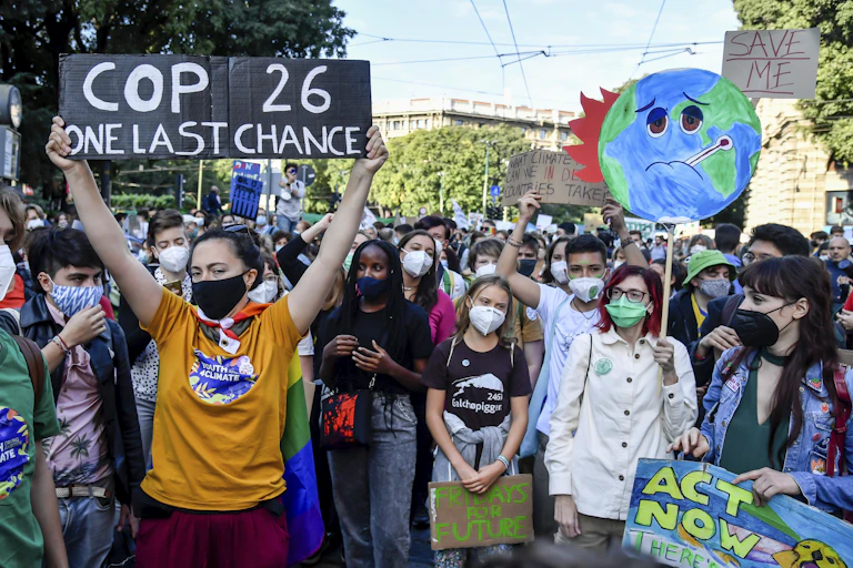 Young people rally to demand action at COP26