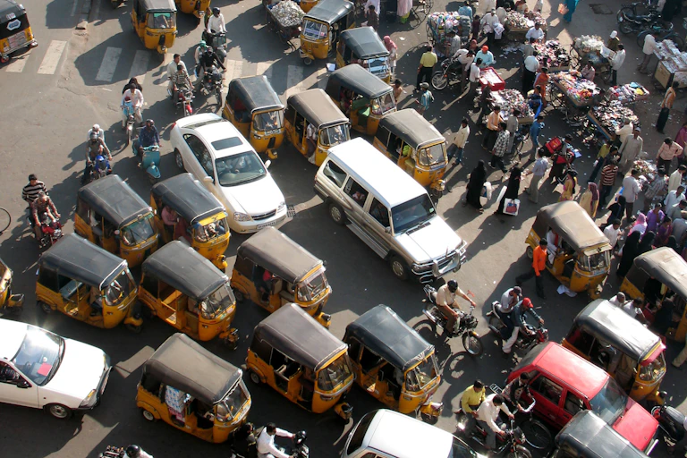 Traffic chaos in India